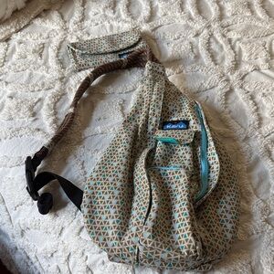 KAVU Geometric Backpack - Brown and Blue